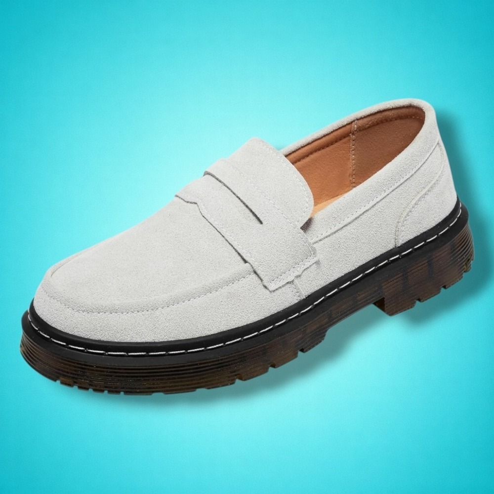 New Women's Beige Suede Comfort‎ Penny Loafers, Casual Slip-Ons, Size 10.5
